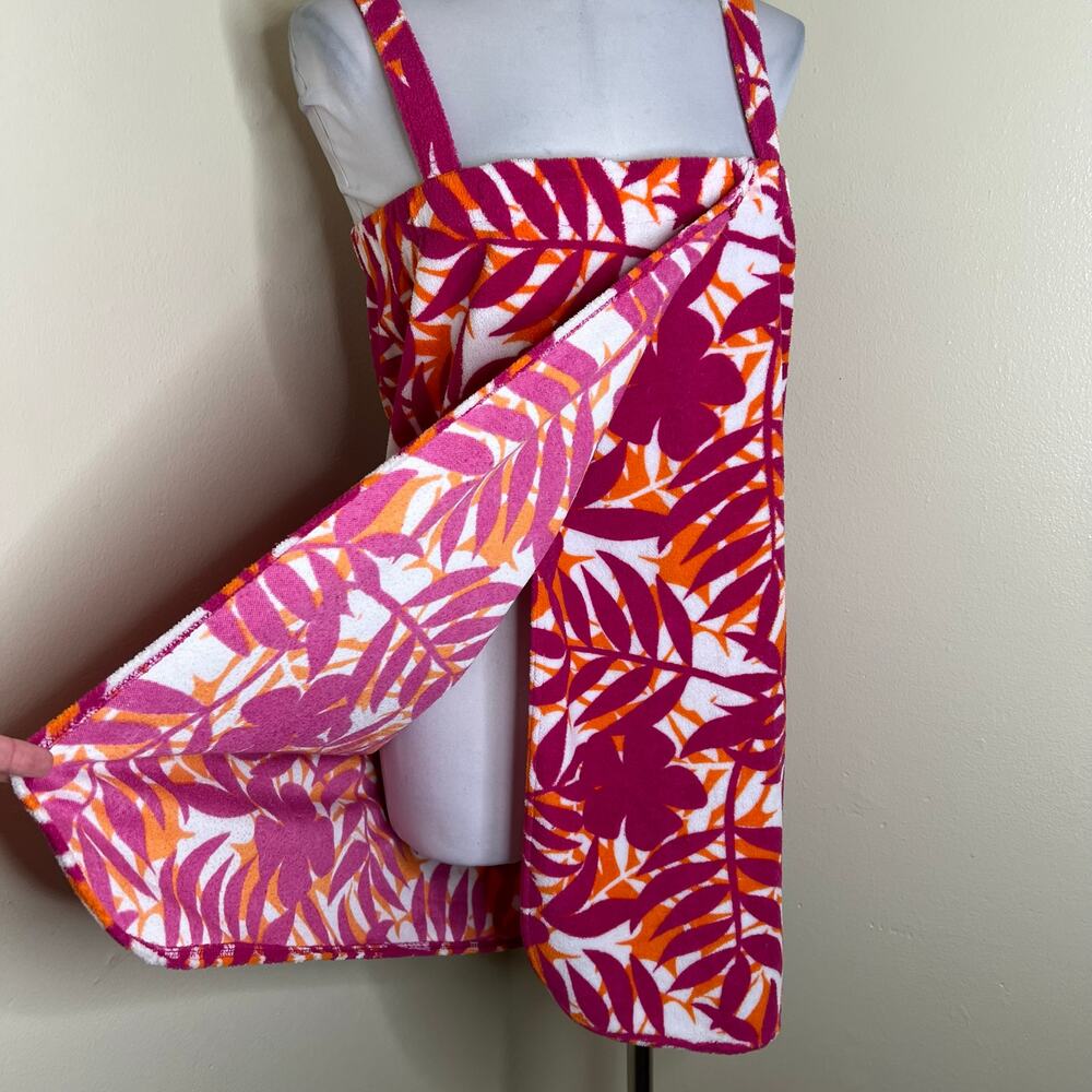 Secret Treasures Towel Wrap SM Pool Beach Vacation Plush Terry Tropical Cover Up - Picture 4 of 9